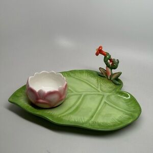 Disney Parks Tiana’s Palace Lily Pad Plate & Lotus Cup Set – Rare, Unused